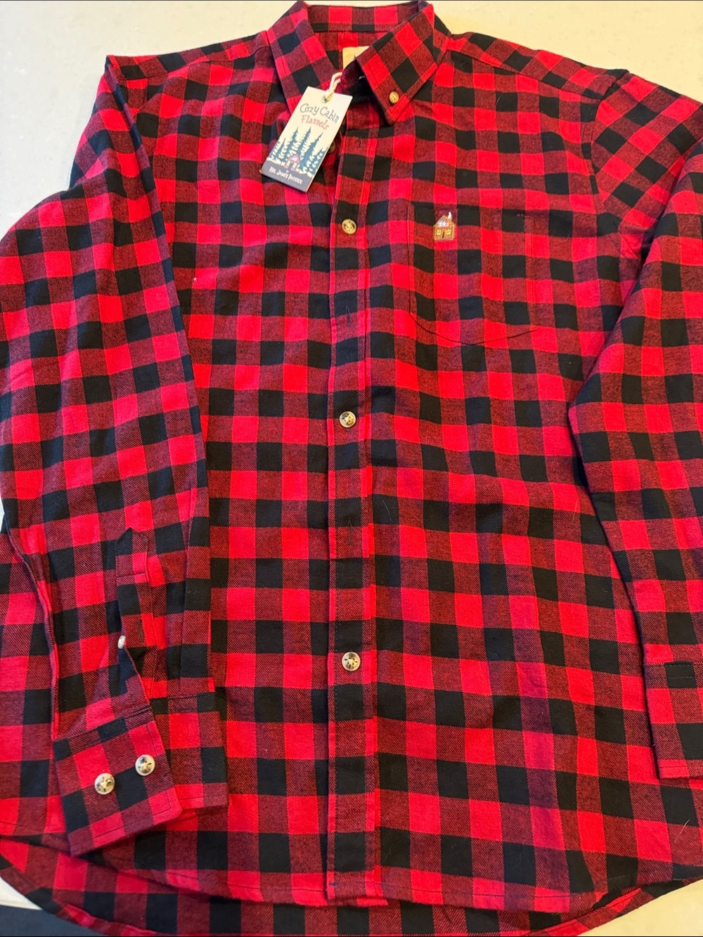 Kiel James Patrick Red & Black Buffalo Plaid Button-Down Shirt